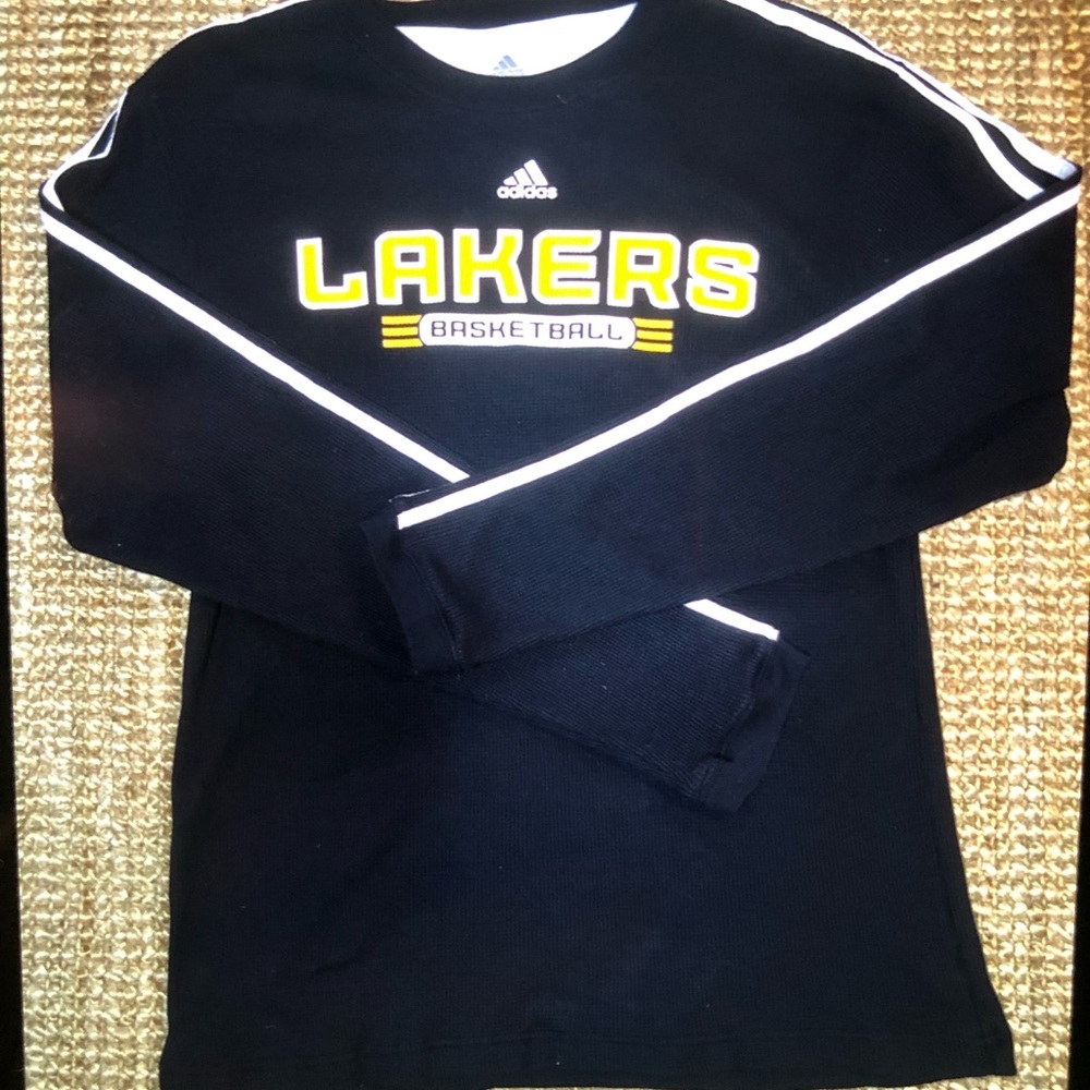 adidas Black & White Lakers Basketball Logo Sweatshirt